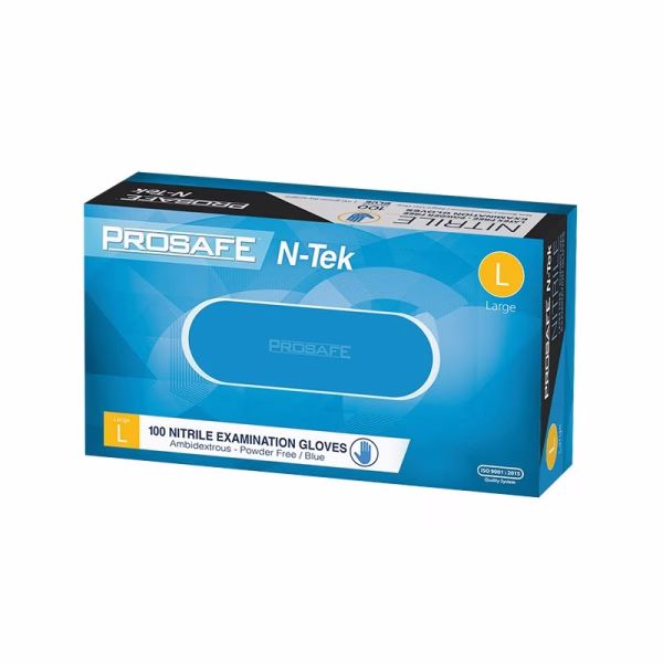 PROSAFE Ultra Blue Disposable Vinyl Gloves - L